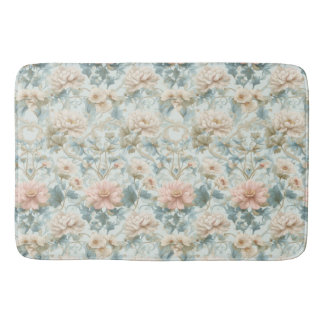 Charming Floral Pastel Blue Pink Botanical Art Badrumsmatta
