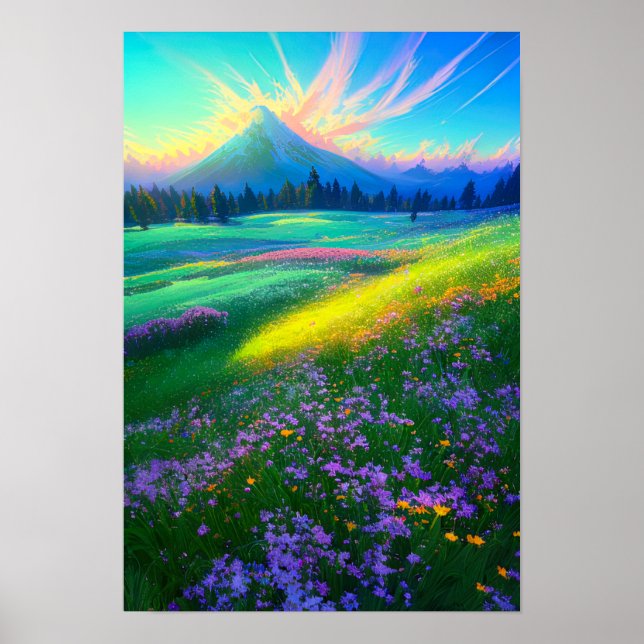 Charming Flowers in Nature's Palette Poster (Framsidan)