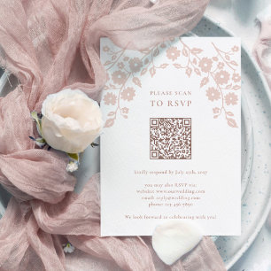 Charming  Folk Flowers Blommigt QR-kod OSA Kort