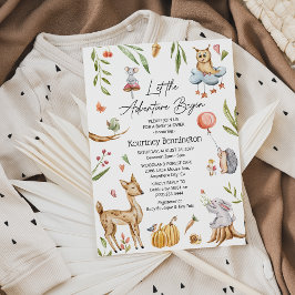 Charming Forest Animals Neutralt Baby Shower Inbjudningar
