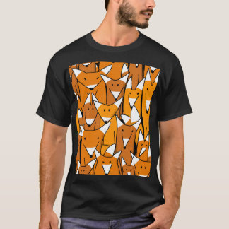 Charming Fox-familjen: Spelande djur i Mönster T Shirt