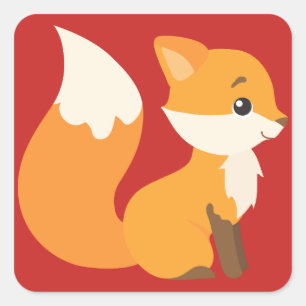Charming Fox Fyrkantigt Klistermärke