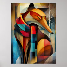 Charming Fox – Kubistisk elegans i en vinterscarf