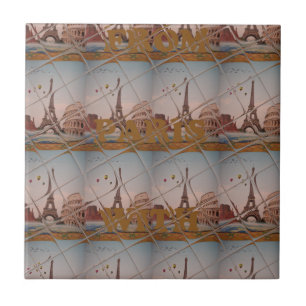 Charming från Paris med Kärlek J'aime Paris Design Kakelplatta
