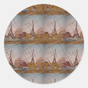 Charming från Paris med Kärlek J'aime Paris Design Runt Klistermärke