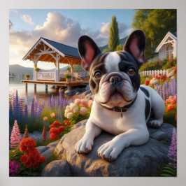 Charming Fransk Bulldog på landsbygden Poster