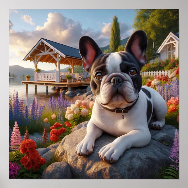 Charming Fransk Bulldog på landsbygden Poster (Framsidan)