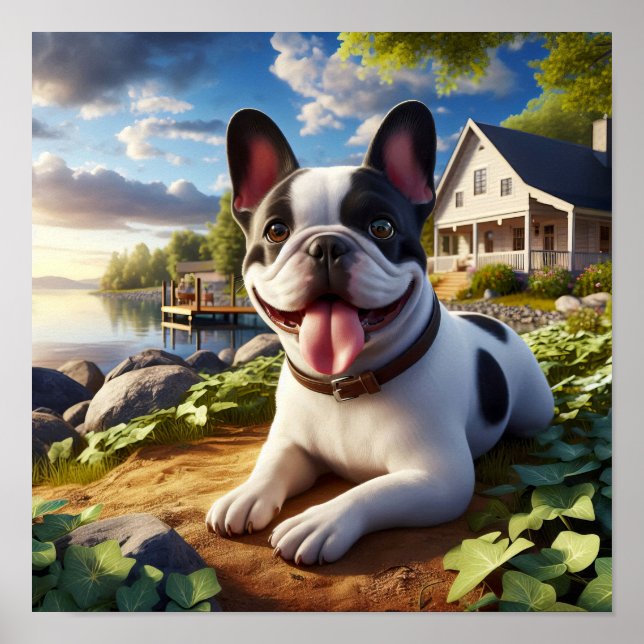 Charming Fransk Bulldog på landsbygden Poster (Framsidan)