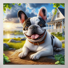 Charming Fransk Bulldog på landsbygden Poster