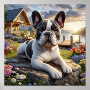 Charming Fransk Bulldog på landsbygden Poster