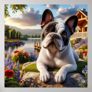 Charming Fransk Bulldog på landsbygden Poster