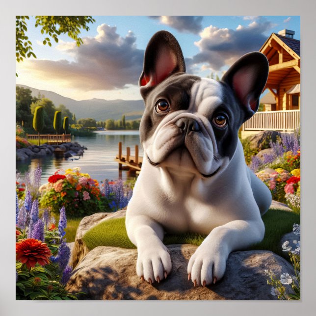 Charming Fransk Bulldog på landsbygden Poster (Framsidan)