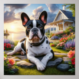 Charming Fransk Bulldog på landsbygden Poster