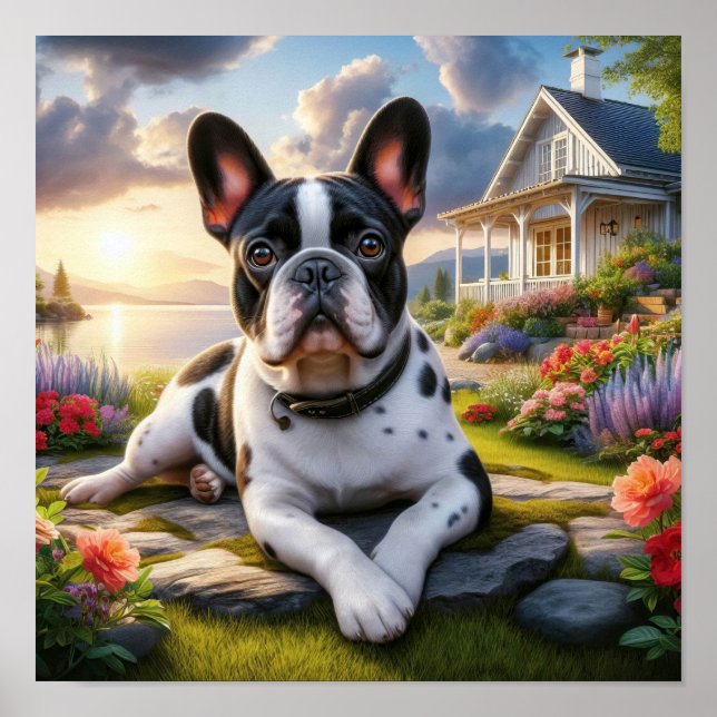 Charming Fransk Bulldog på landsbygden Poster (Framsidan)