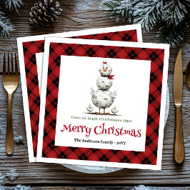 Charming Funny Chickens Editable Personalized Xmas Pappersservett