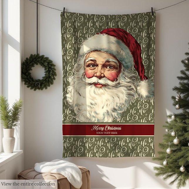 Charming Gamla jultomten Blanket för Mysiga hem Fleecefilt (Charming Old Time Santa Blanket for Cozy Homes)