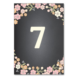 Charming Garden Blommigt Bröllop Bordsnummer Card