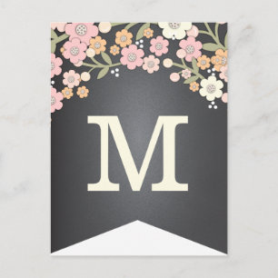 Charming Garden Blommigt Flagga DIY Bunting Banner Vykort