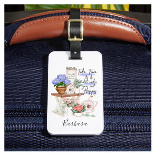 Charming Gardener Blommigt First Namn Bagagebricka