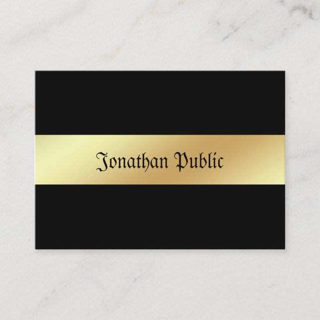 Charming Glamor Black Guld Elegant Trendig Luxury Visitkort (Framsida)