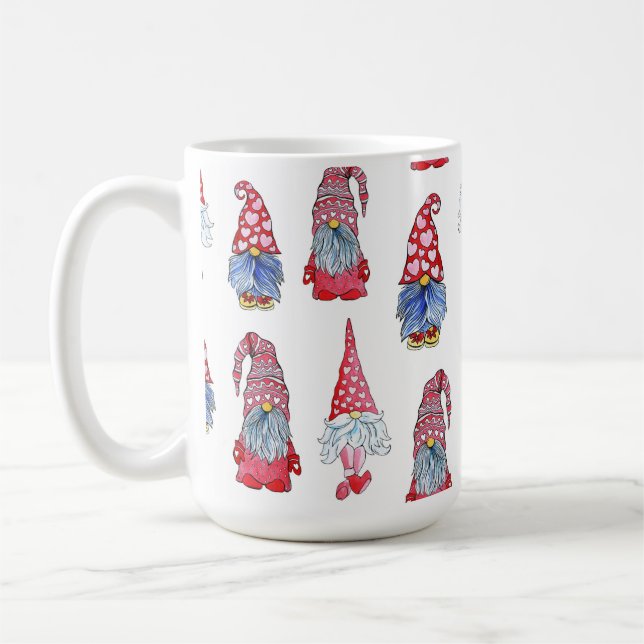 "Charming Gnome Design: Whimsical and Roligt" Kaffemugg (Vänster)