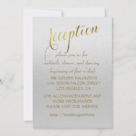 Charming Gold Foil Grått bröllopsinbjudan Inbjudningar