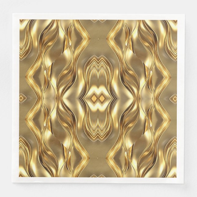 Charming golden-colored pattern  pappersservett (Framsida)
