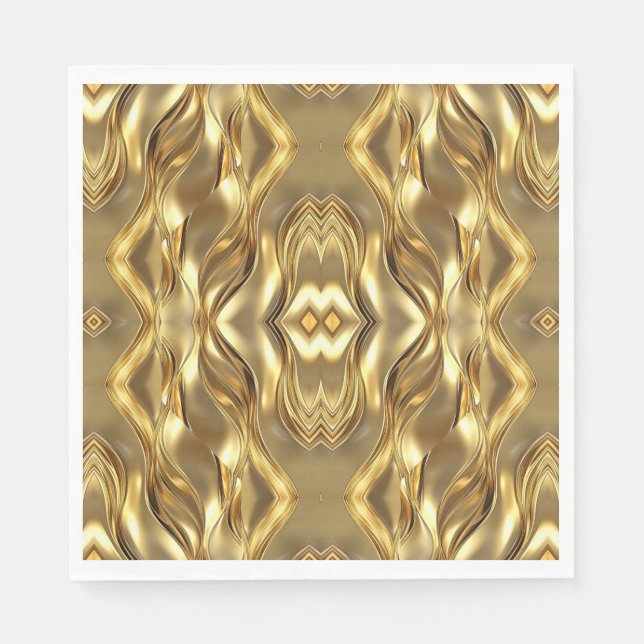 Charming golden-colored pattern  pappersservett (Framsidan)