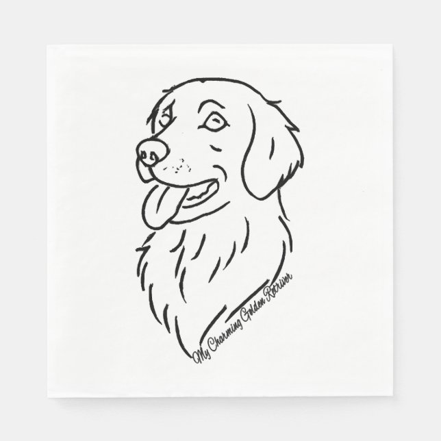 Charming Golden Retriever Pappersservett (Framsidan)