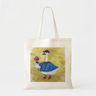 Charming Goose in Blue Shirt med Ro Canvas Tote Tygkasse