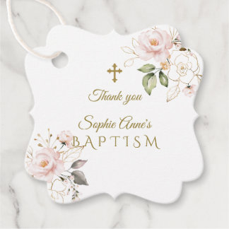 Charming Guld Flowers Guld Kor-baptism Gåvor Etiketter