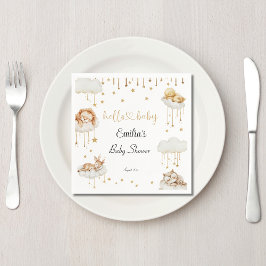 Charming Guld Starry Himmel Sleeping Animals Pappersservett