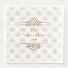 Charming Guld Underbar Gatsby Art Deco 1920-talet  Pappersservett