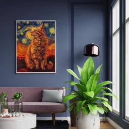 Charming Gult Cat Poster det administrativa Kattdj