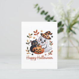 Charming Halloween-hälsningskort - Handritad Embr Vykort