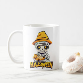 Charming Halloween Mummy Design Cute and Spooky Kaffemugg