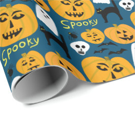 Charming Halloween Pumpkins Spooky Ghost Presentpapper