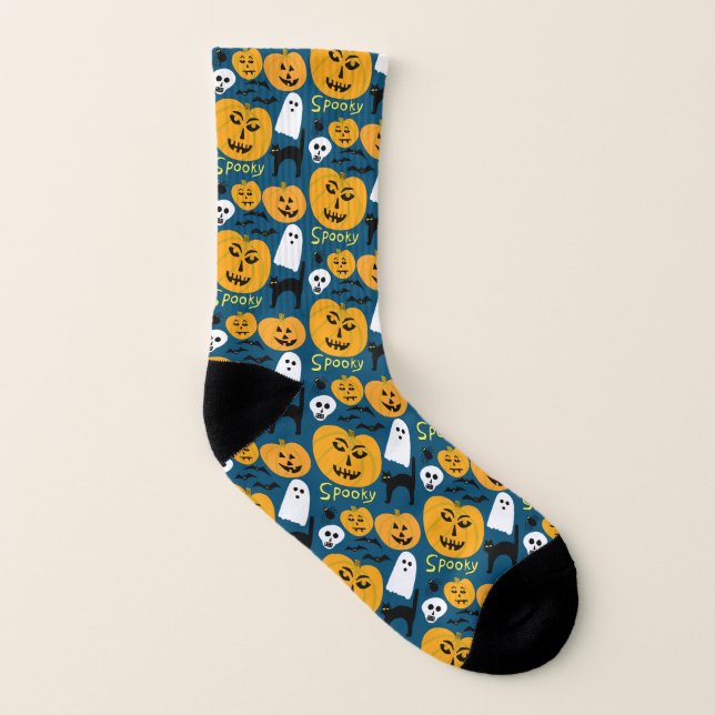 Charming Halloween Pumpkins Spooky Ghost Strumpor (Vänster inuti)