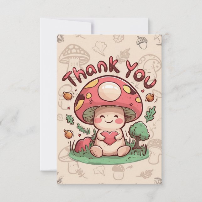 Charming Hälsning Mushroom - tackkort Tack Kort (Framsida)