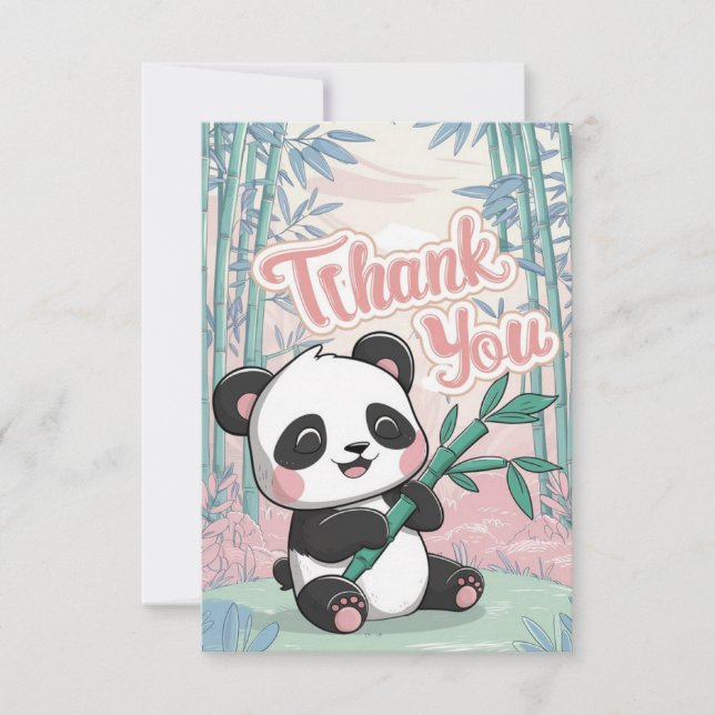Charming Hälsning Panda Tack Kort (Framsida)