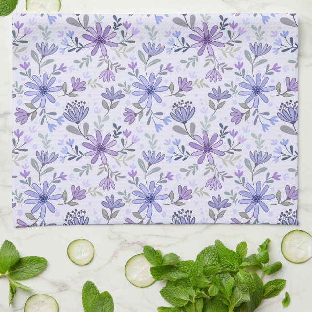Charming Hand plockade Flowers Kitchen Towel Kökshandduk (Vikta)