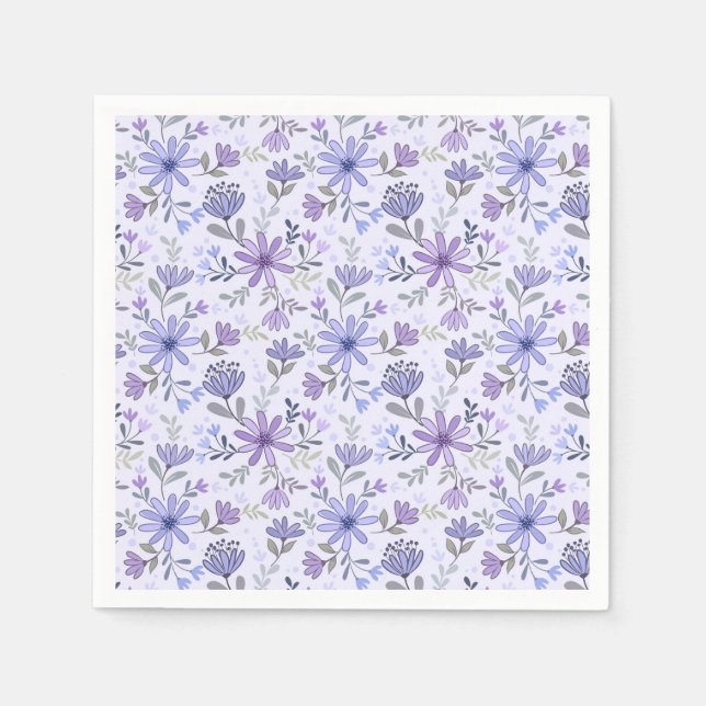 Charming Hand plockade Flowers Napkins Pappersservett (Framsidan)