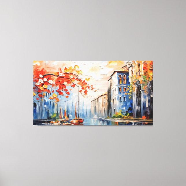 Charming Harbour of Wall Art Canvastryck (Framsida)