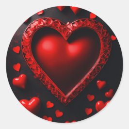 Charming Heart Design Round Stickers Runt Klistermärke