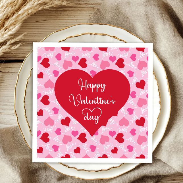 Charming Heart Pattern Alla hjärtans dag servetter (Charming Heart Pattern Valentine’s Day Napkins)
