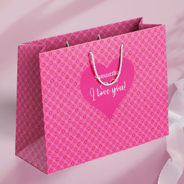 Charming Heart Pattern I Love You Custom Gift Bag