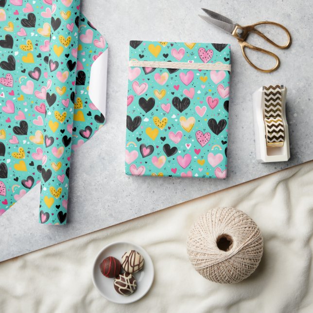 Charming Heart Wrapping Papper Presentpapper (Hantverk)