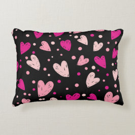 Charming Hearts and Dots Mönster Prydnadskudde