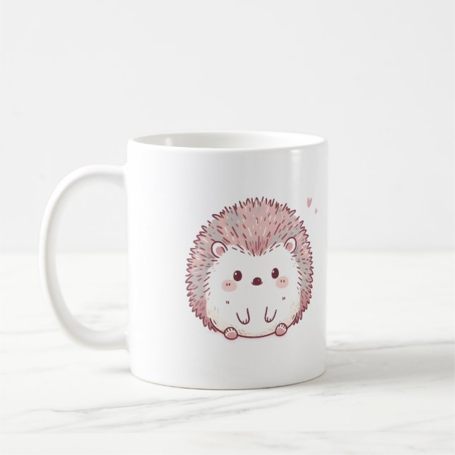 Charming Hedgehog med Playful Stollig Kaffemugg (Vänster)