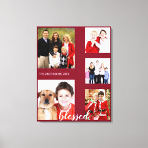 Charming Helgdag Family Photo Collage Monogram